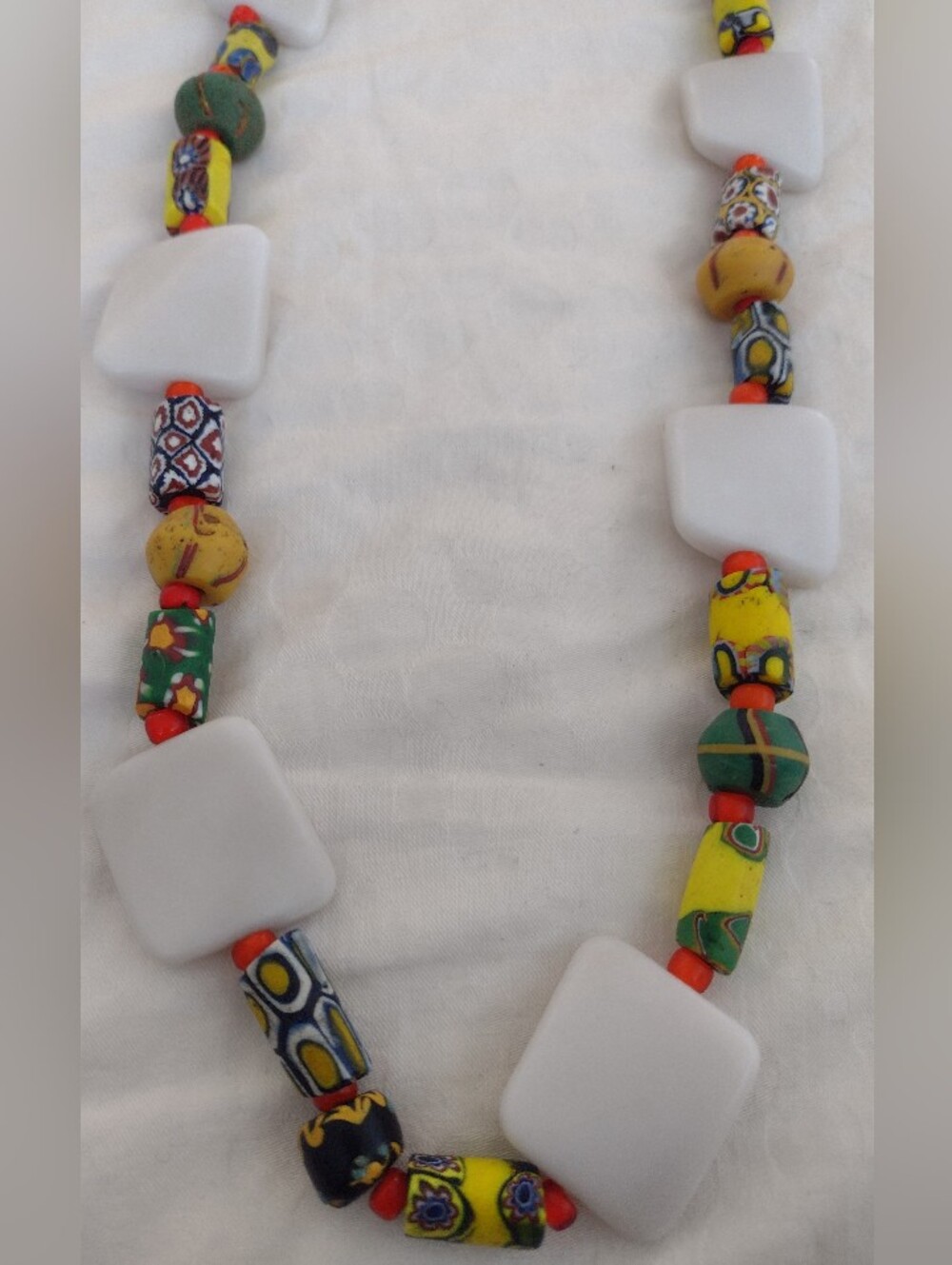 Antique-Millefori (A Thousand Flowers) African Trade Beaded Glass Necklace - Picture 8 of 8